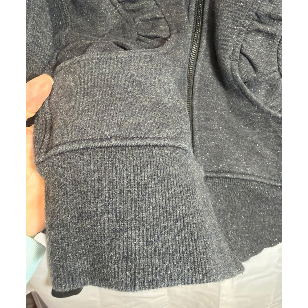 Lululemon Full Zip Scuba Fleece Yoga Athletic Jacket Funnel Neck Gray Sparkle XS - Picture 3 of 7